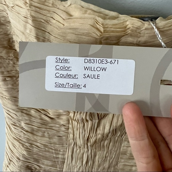 NWT Andy The Anh Pleated Silk Empire Sheath Cocktail Dress • 4 - Picture 10 of 14